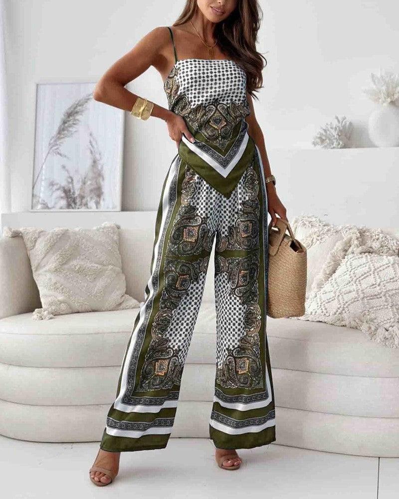 Helen | Ensemble de robe à lacets et pantalon prêt pour les vacances