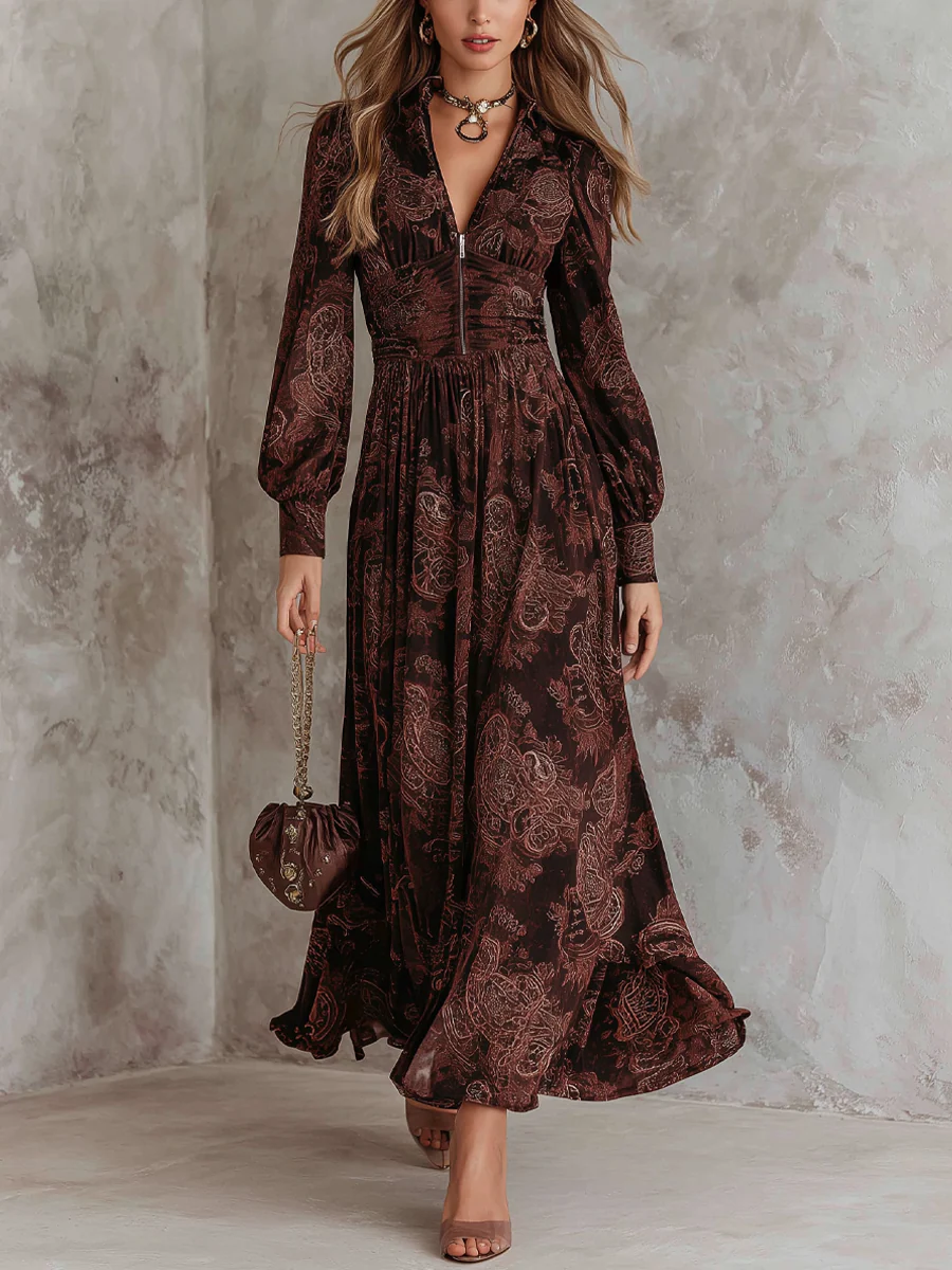 Robe Maxi Zip Paisley Amelia™