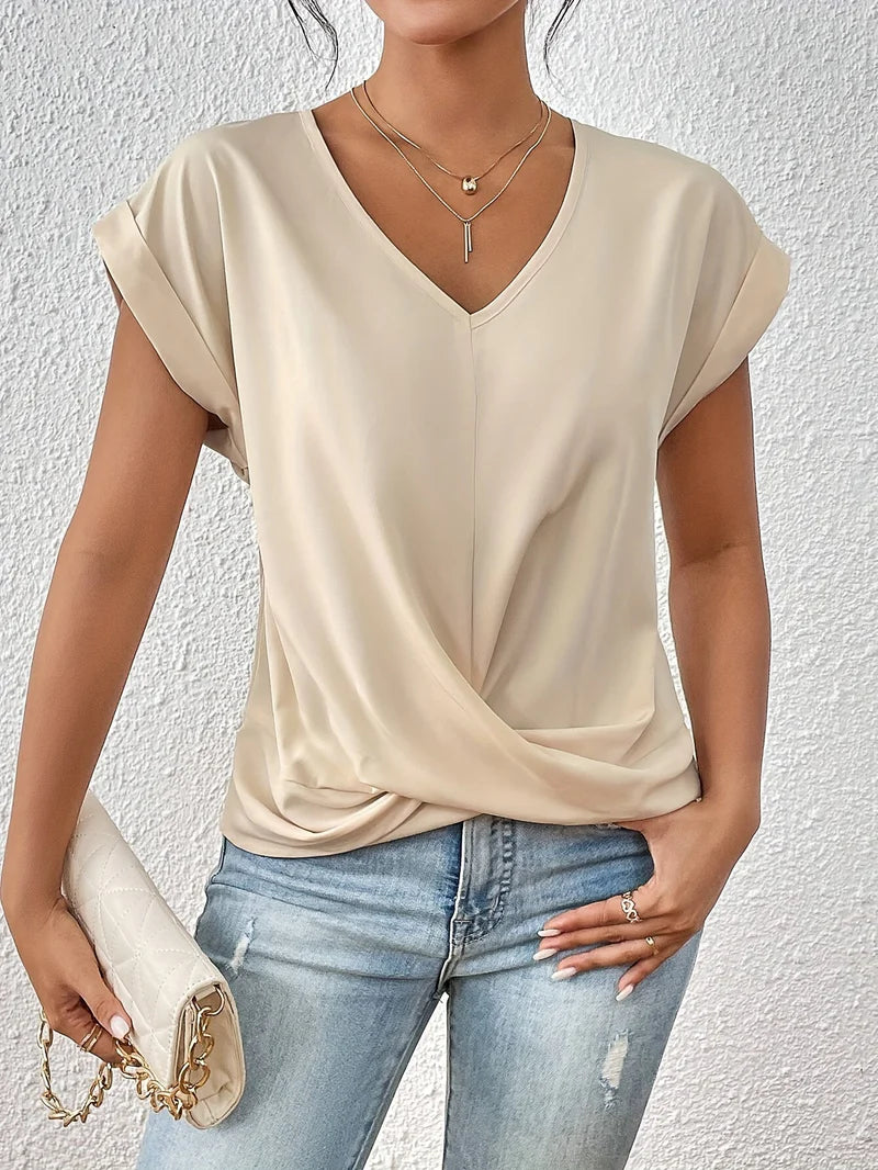 Glyvella™ | Relaxed Fit V-Neck Casual Top