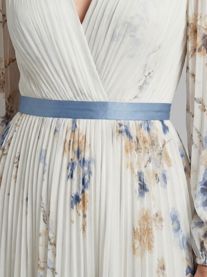 Lavinia | Robe Maxi à Manches Longues et Décolleté en V Floral