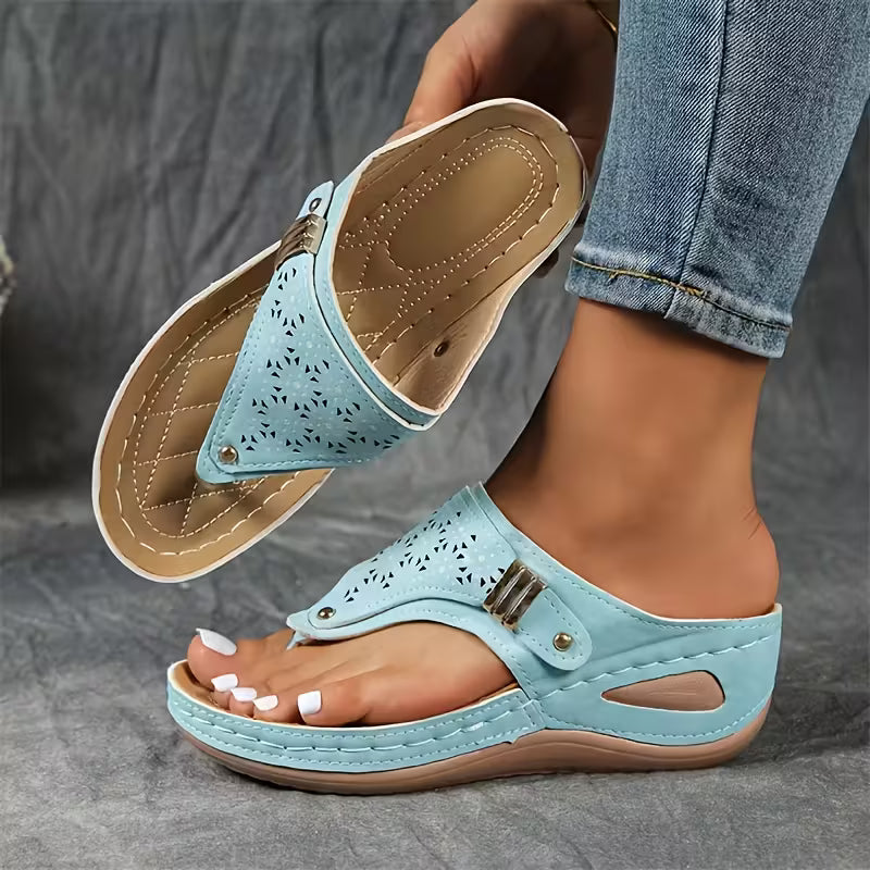Arielle | Sandales de soutien à talon compensé