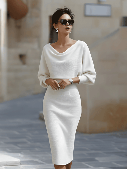 Winnie™ | Robe minimaliste manches drapées