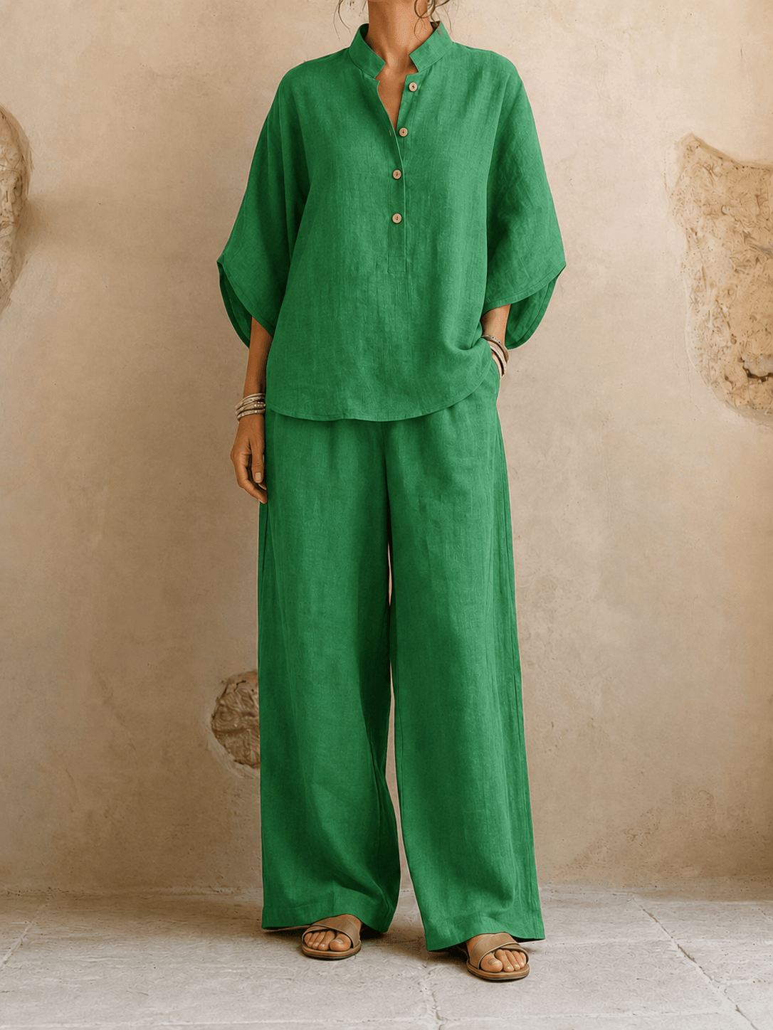 Maribel | Batwing Sleeves and Wide-Leg Trousers