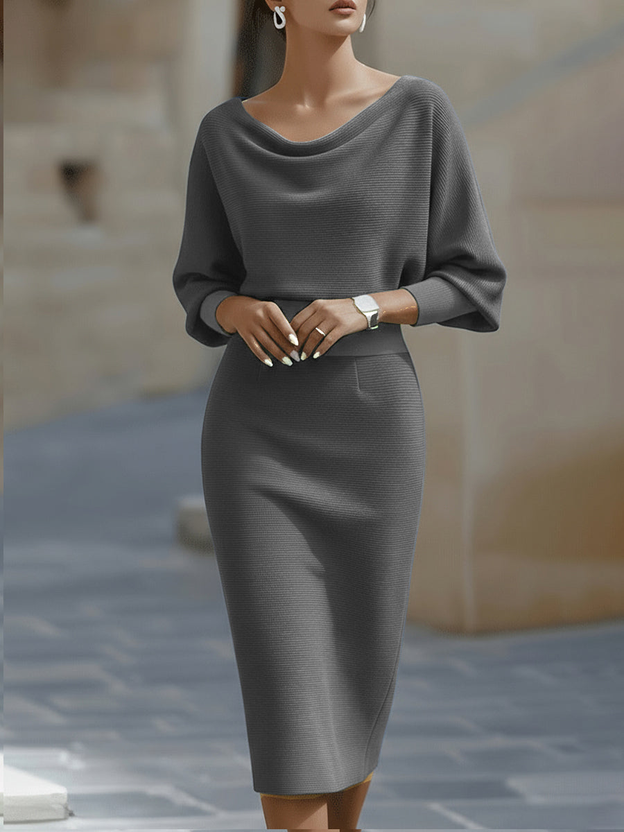 Winnie™ | Robe minimaliste manches drapées