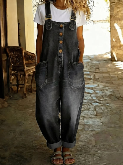 Rocio™ - Combinaison en denim décontractée avec boucle ajustable.
