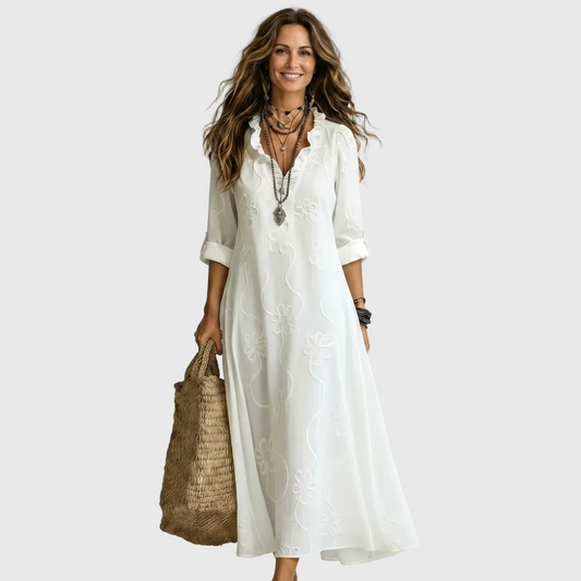 Alina | Robe maxi à motif floral tonal