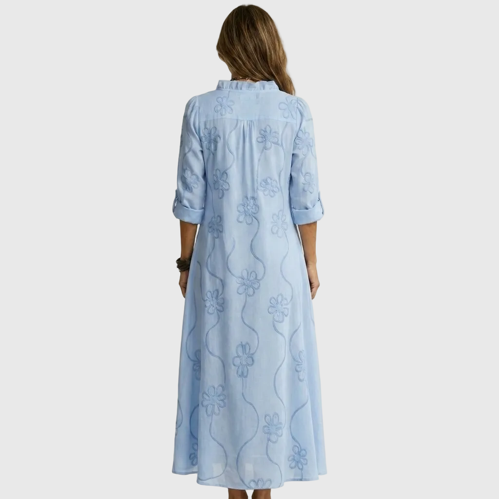 Alina | Robe maxi à motif floral tonal