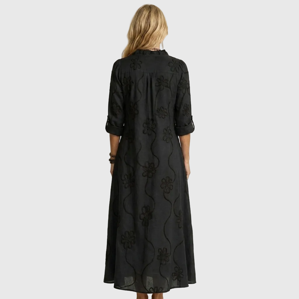 Alina | Robe maxi à motif floral tonal