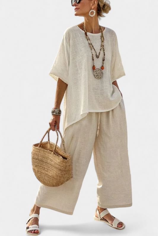 Drevon | Blouse brute minimaliste confortable et pantalon large