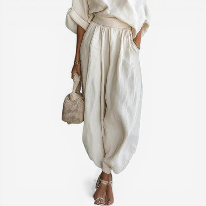 Jessica™ Robe complète en lin à épaule unique