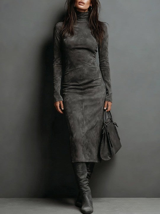 Victoria | Turtleneck Midi Dress