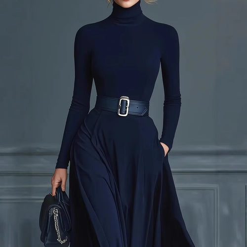 Adriana | Elegant Turtleneck Maxi Dress