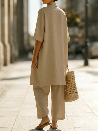 Ensemble minimaliste en lin et coton 3 pièces