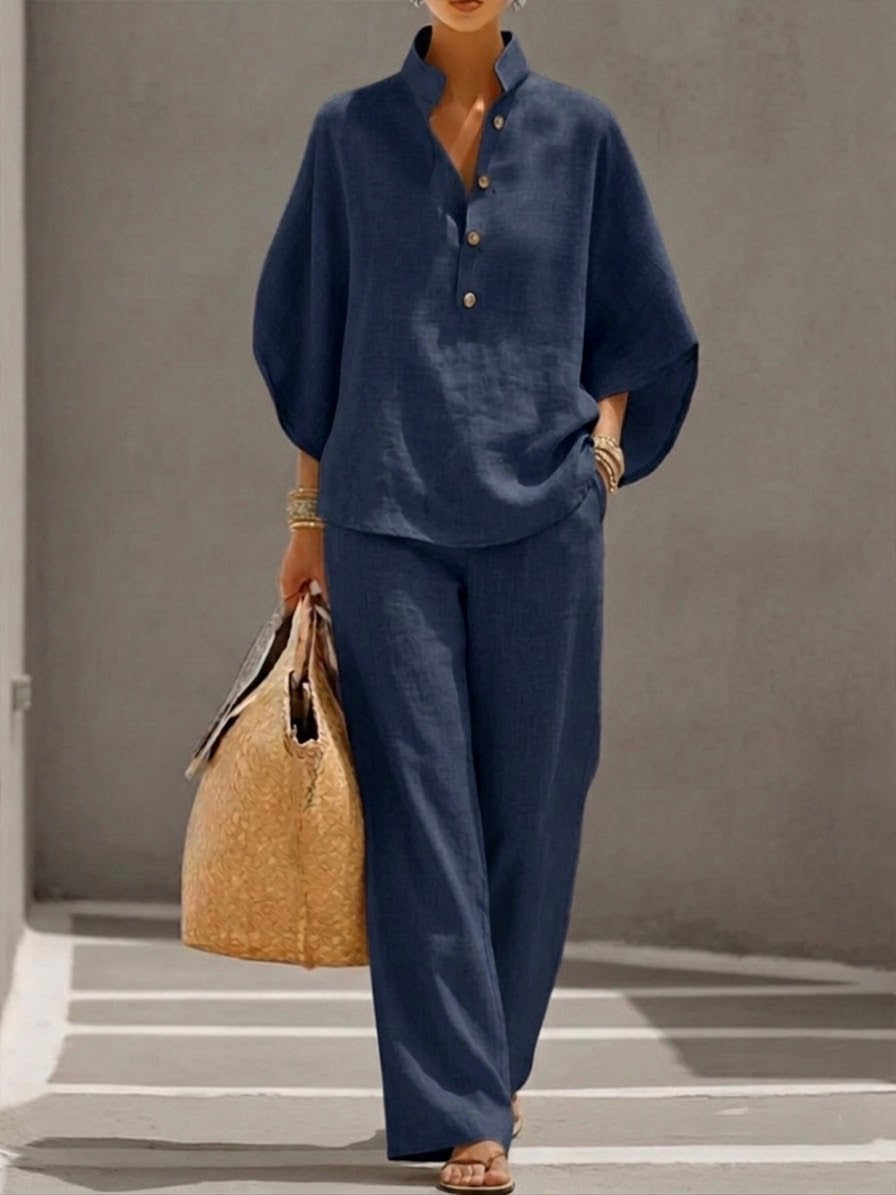 Mariel | Ensemble avec manches chauve-souris et pantalons larges