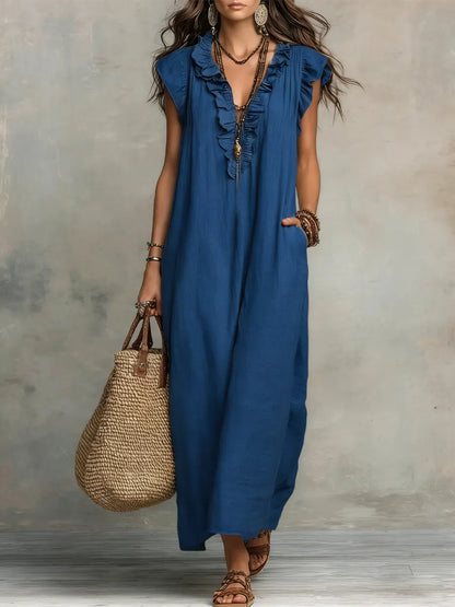 Amélia | Robe Longue Bohème En Lin Et Coton