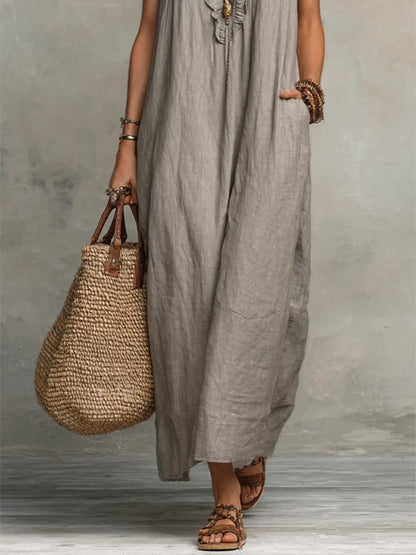 Amélia | Robe Longue Bohème En Lin Et Coton