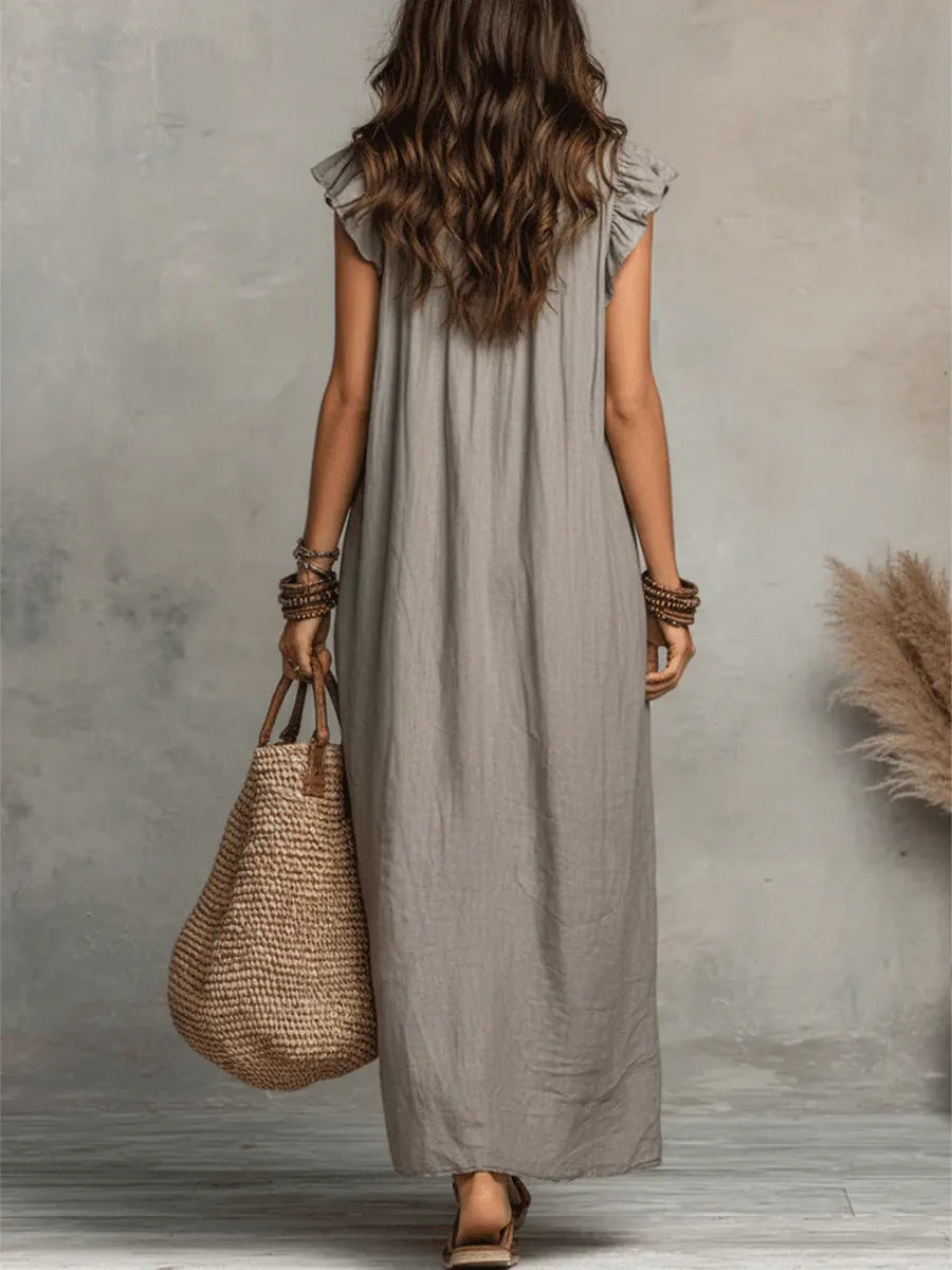 Amélia | Robe Longue Bohème En Lin Et Coton