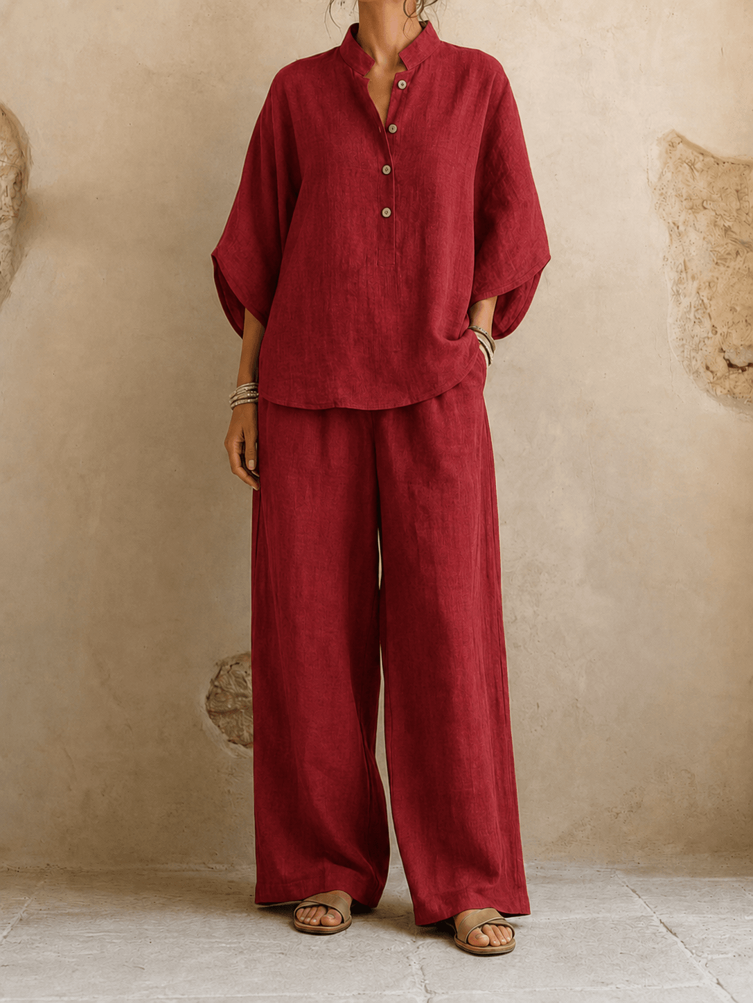 Maribel | Batwing Sleeves and Wide-Leg Trousers