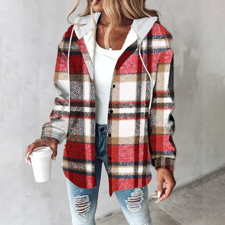 Elvanna™ | Casual Check Long-Sleeve Jacket