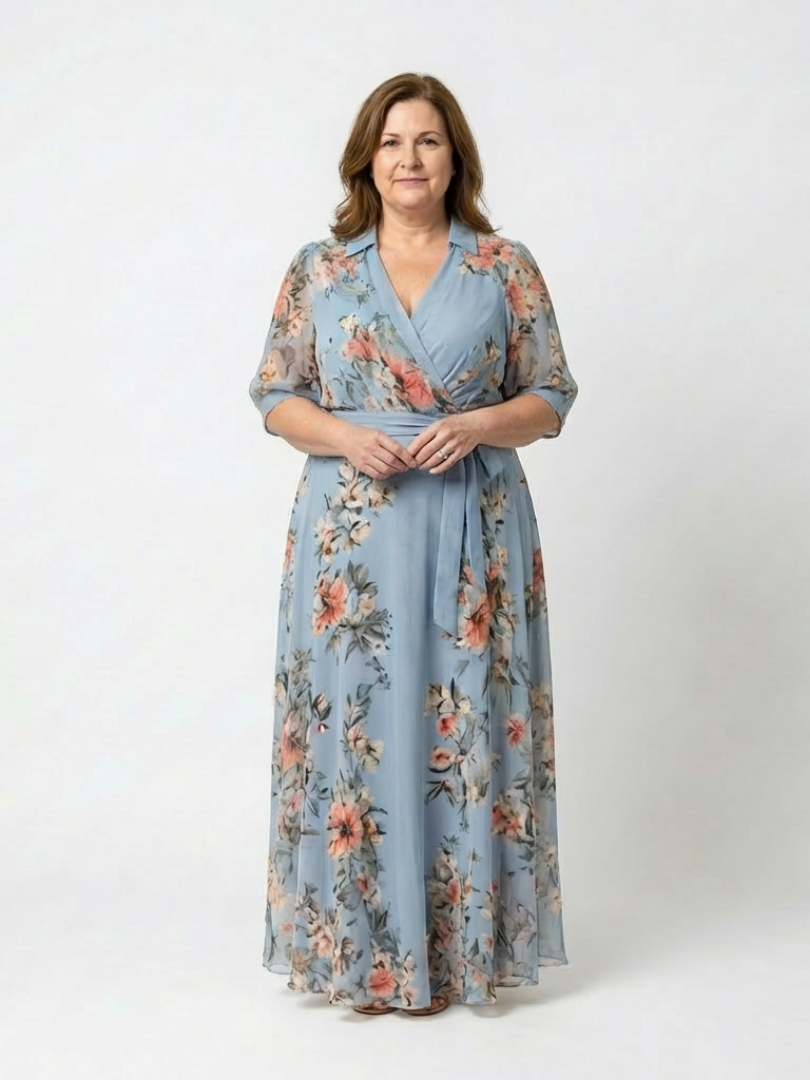 Elowen | Robe Maxi V Enveloppante Florale