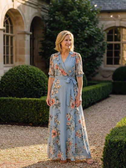 Elowen | Robe Maxi V Enveloppante Florale